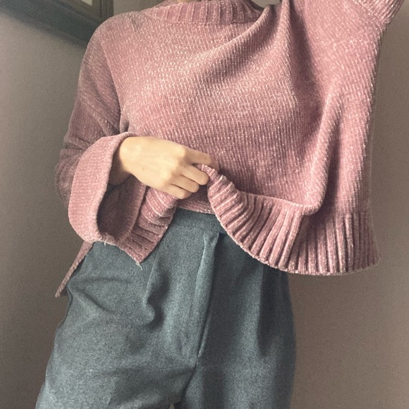 Vintage Sweaters - 💓Dusty rose vellour sweater💓
